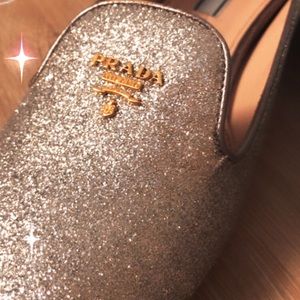 PRADA Glittered Ballerina flats